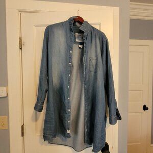 Frank and Eileen Mary Classic Shirtdress Famous Denim Distressed Size xl